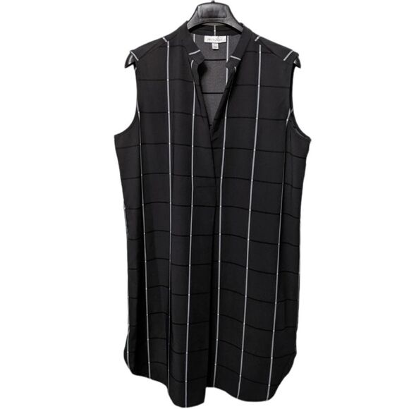 PROLOGUE Windowpane Check Popover Dress L - Picture 1 of 7